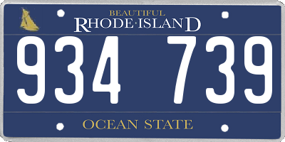 RI license plate 934739