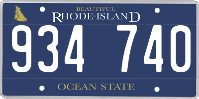 RI license plate 934740
