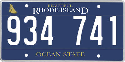 RI license plate 934741