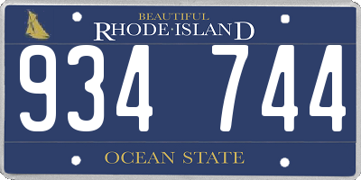 RI license plate 934744