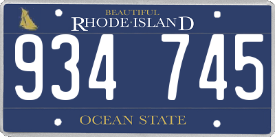 RI license plate 934745