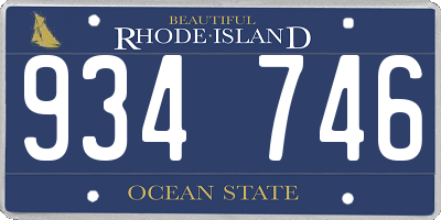 RI license plate 934746