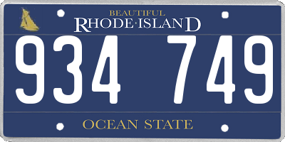 RI license plate 934749