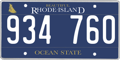 RI license plate 934760