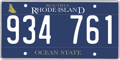 RI license plate 934761