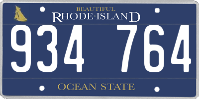 RI license plate 934764