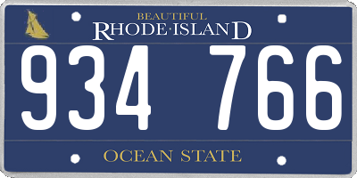 RI license plate 934766