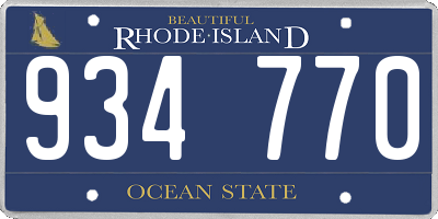 RI license plate 934770