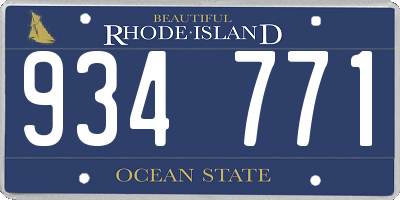 RI license plate 934771