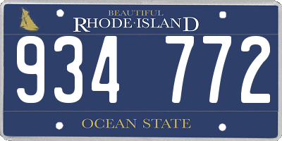 RI license plate 934772