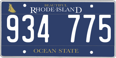 RI license plate 934775