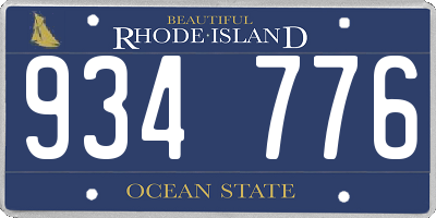 RI license plate 934776