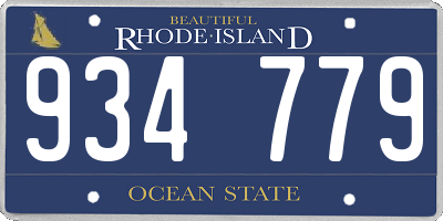 RI license plate 934779