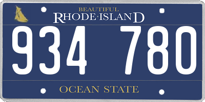 RI license plate 934780