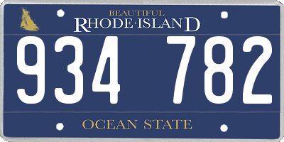 RI license plate 934782