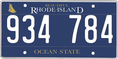 RI license plate 934784
