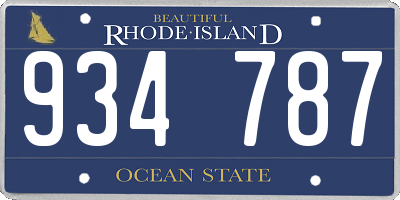 RI license plate 934787
