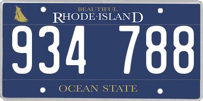 RI license plate 934788