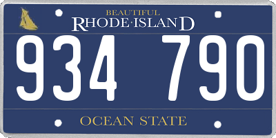 RI license plate 934790