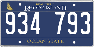 RI license plate 934793