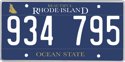 RI license plate 934795