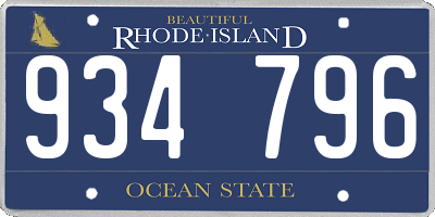 RI license plate 934796