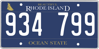 RI license plate 934799