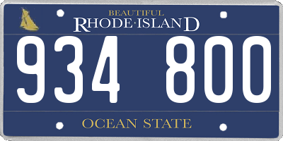 RI license plate 934800