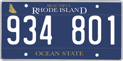 RI license plate 934801