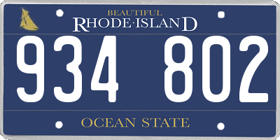 RI license plate 934802