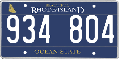 RI license plate 934804