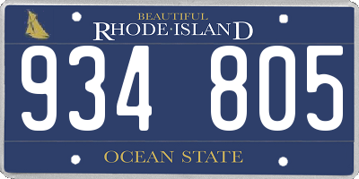 RI license plate 934805