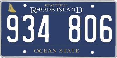 RI license plate 934806