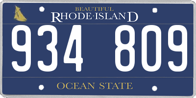 RI license plate 934809