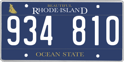 RI license plate 934810