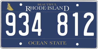 RI license plate 934812