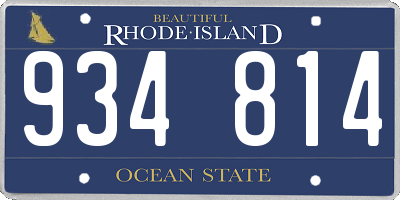 RI license plate 934814