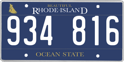 RI license plate 934816