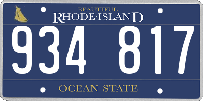 RI license plate 934817