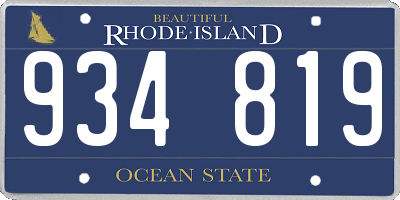 RI license plate 934819