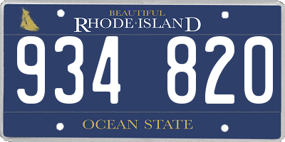 RI license plate 934820
