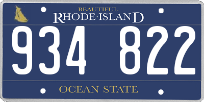 RI license plate 934822