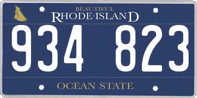 RI license plate 934823