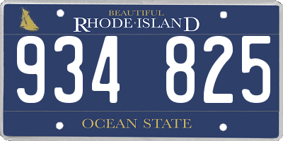 RI license plate 934825