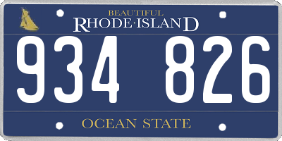RI license plate 934826