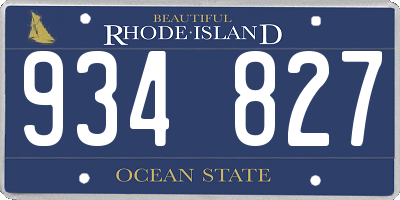 RI license plate 934827