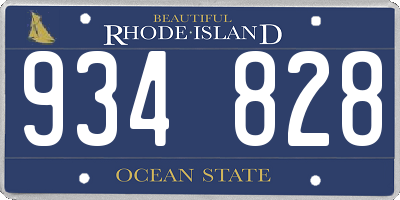 RI license plate 934828