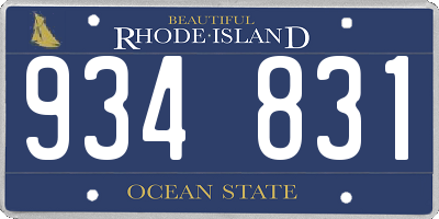 RI license plate 934831