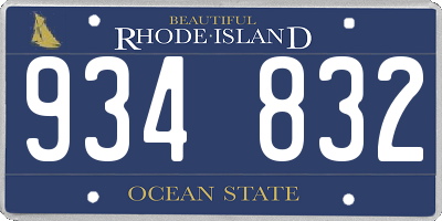 RI license plate 934832