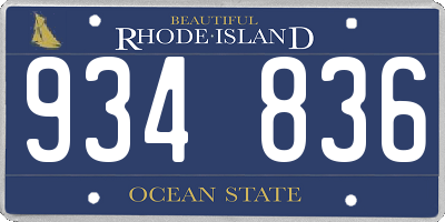 RI license plate 934836